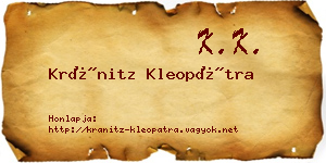 Kránitz Kleopátra névjegykártya